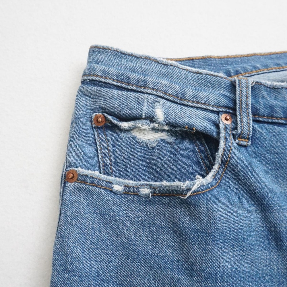 Abercrombie & Fitch Jeans Ankle Straight Ultra High Rise Distressed 35 / 20 Long - Picture 3 of 10